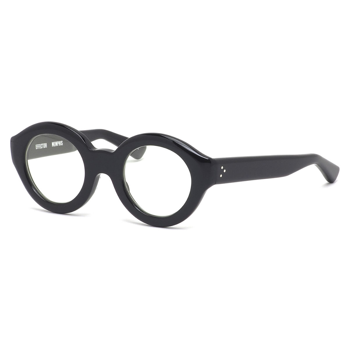 エフェクター EFFECTOR メガネ 伊達メガネセット /MEMPHIS BK 48サイズ /メンフィス ラウンド 丸メガネ 黒 日本製 鯖江 MADE IN JAPAN かっこいい 近視 乱視 遠視 老眼 /メンズ レディース