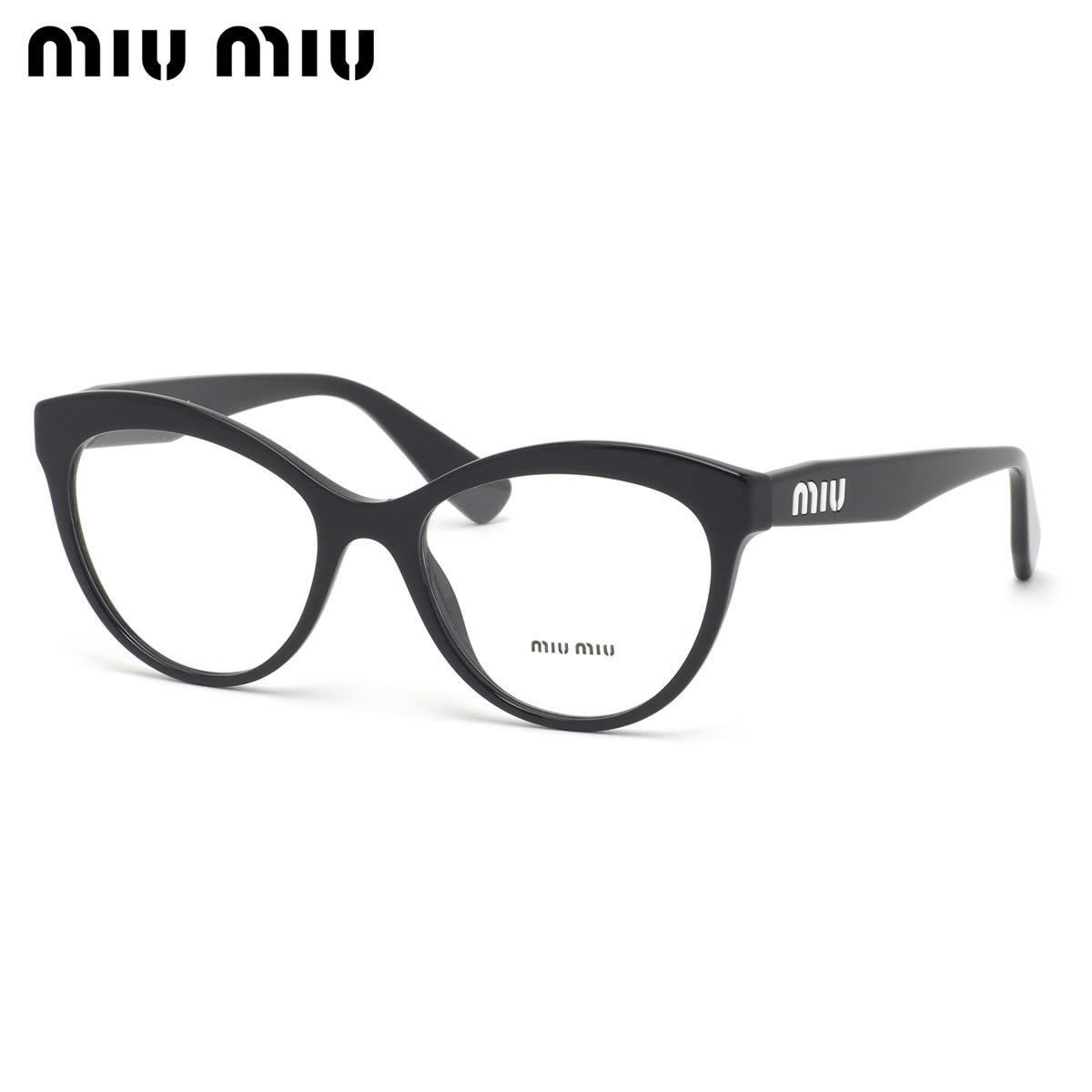 ミュウミュウ MIUMIU メガネ MU04RV 1AB1O1 51サイズ キャッツアイ ロゴ VMU04RV  レディース