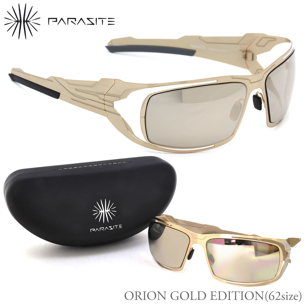 PARASITE パラサイト サングラス /ORION GOLD 62サイズ /ORION GOLD EDITION 限定モデル ミラー /パラサイト PARASITE メンズ レディース