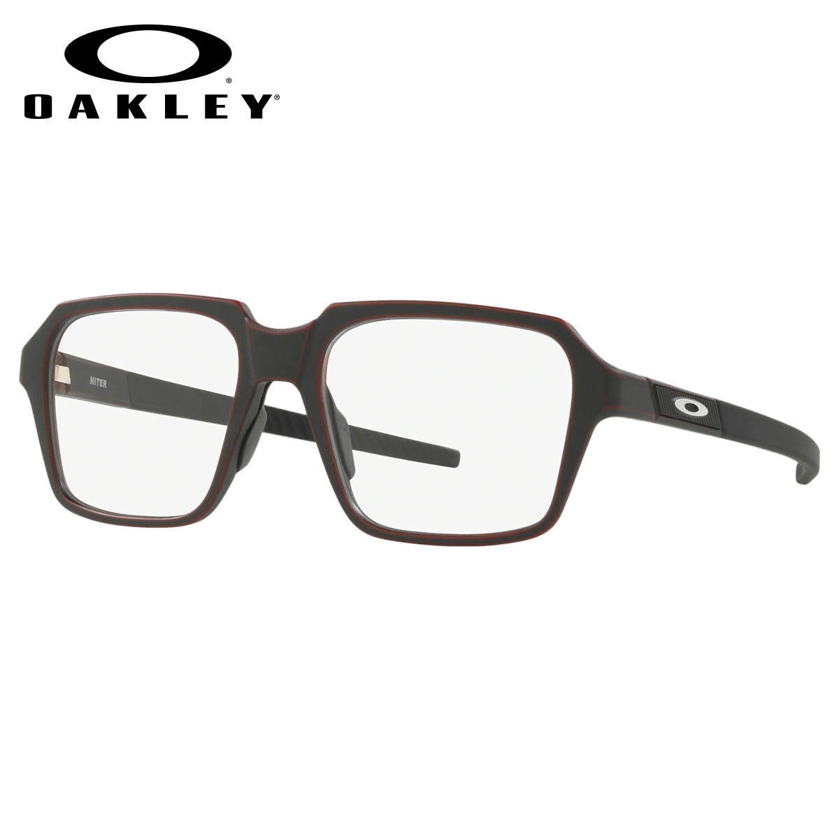 オークリー OAKLEY メガネ /OX8154-03-54 /MITER マイター スクエア 黒 赤 ヴィンテージ ダメージ加工 /Satin Brick Red近視 乱視 遠視 老眼 /伊達メガネレンズ無料 メンズ レディース