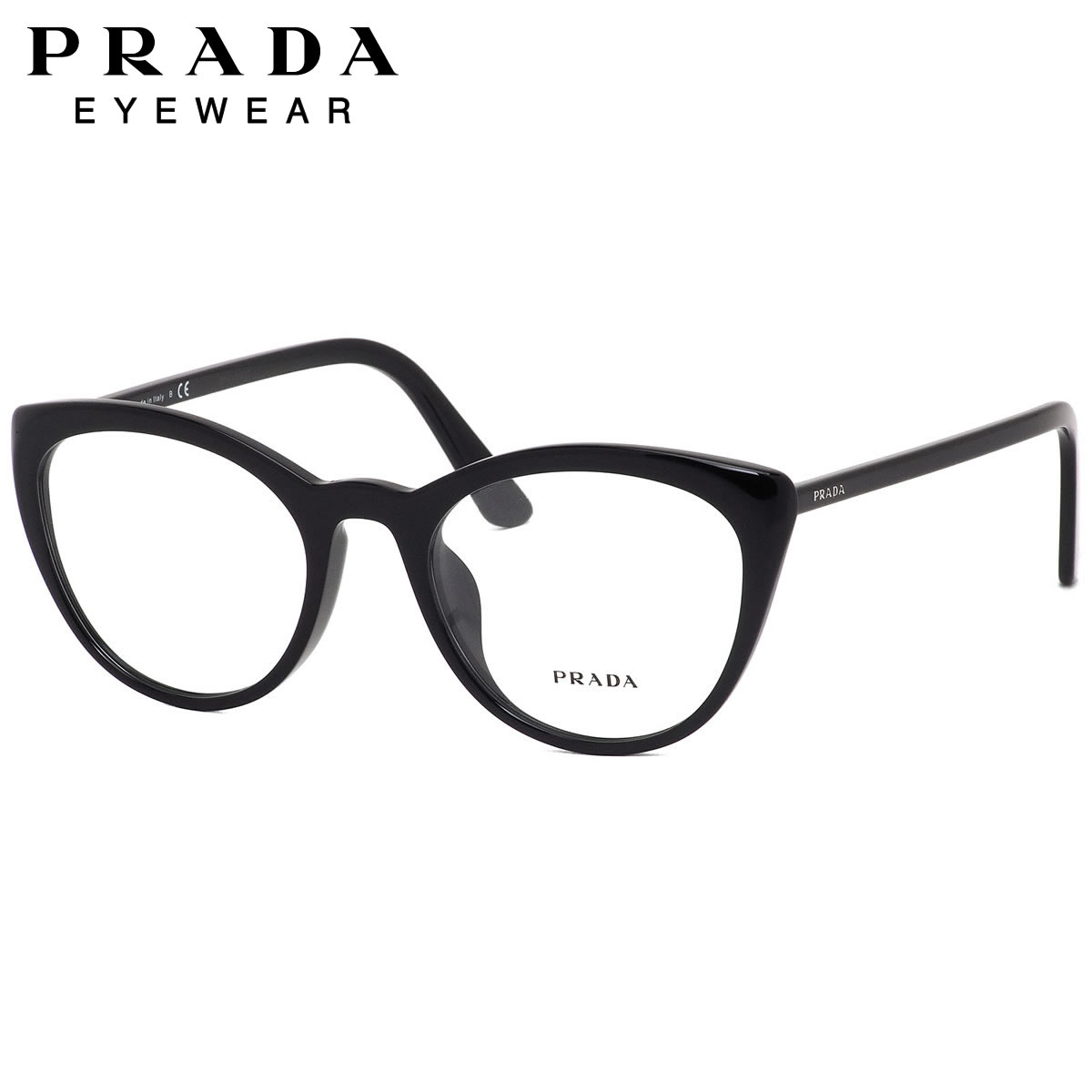 プラダ PRADA メガネ /PR07VVF 1AB1O1 53サイズ /アジアンフィット フルフィット MADE IN ITALY フォックス キャッツアイ キャットアイ おしゃれ 黒縁 黒ぶち /メンズ レディース