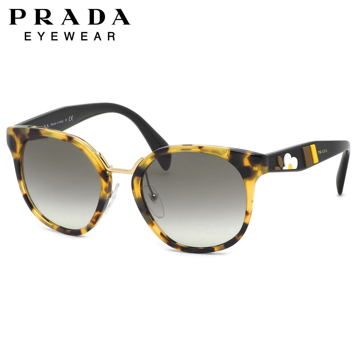 プラダ PRADA サングラス /PR17TS 7S00A7 53サイズ /ウェリントン 異素材 ミックス モード フラワーモチーフ ノーブル /プラダ PRADA メンズ レディース