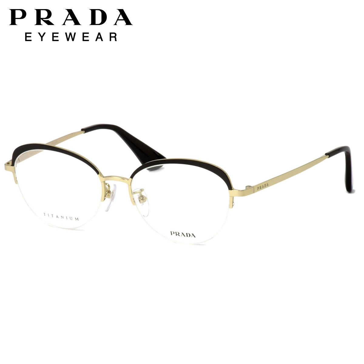 プラダ PRADA メガネ /PR51UVD 1AB1O1 54サイズ /チタン ナイロール ボストン 日本製 /プラダ PRADA メンズ レディース