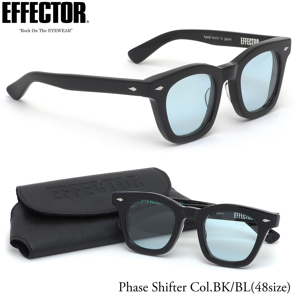 エフェクター EFFECTOR サングラス /PHASE SHIFTER BK/BL 48サイズ /フェイズシフター BOSS ボス コラボ 日本製 /EFFECTOR メンズ レディース