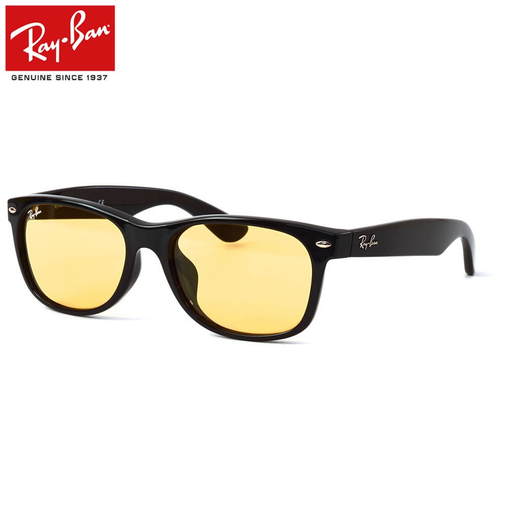 Ray-Ban レイバン サングラス RB2132F 601/R6 55サイズ 国内正規品 NEW WAYFARER WASHED LENSES ニューウェイファーラー ウォッシュドレンズ フルフィット ライトカラーレンズ 黒縁 メンズ レディース