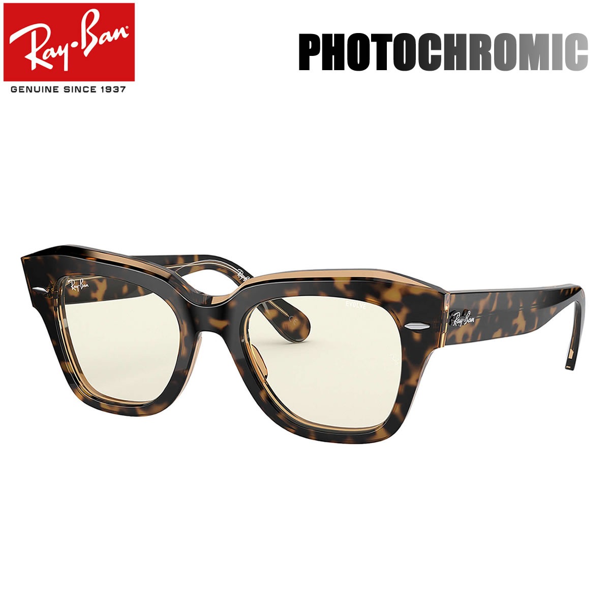 Ray-Ban サングラス RB2186 1292BL 49 レイバン EVERGLASSES エバーグラス EVOLVE エボルヴ エヴォルヴ エボルブ 調光レンズ フォトクロミック ブルーライトカット STATE STREET ステートストリート メンズ レディース