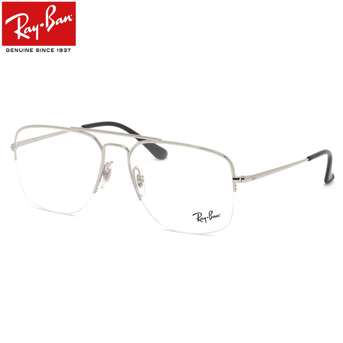 レイバン Ray-Ban メガネ RX6441 2501 56 レイバン純正レンズ対応 レクタングル スクエア ナイロール ツーブリッジ ダブルブリッジ アビエーター ジェネラル RayBan メンズ レディース