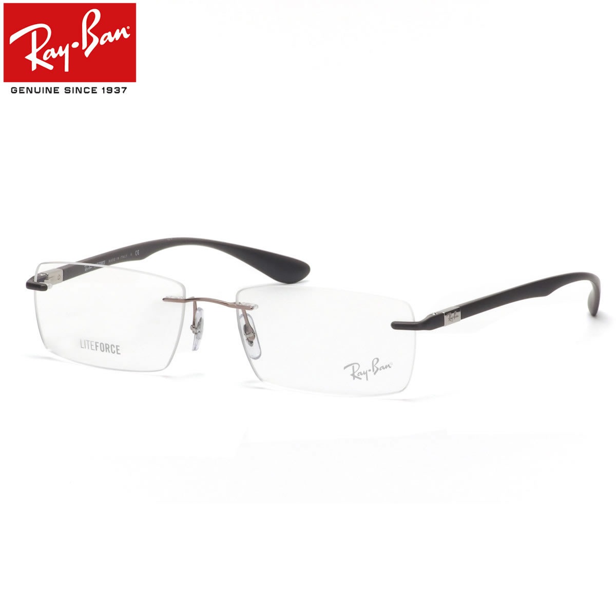 レイバン メガネ RX8724 1131 54 56 レイバン純正レンズ対応 Ray-Ban LITEFORCE  ライトフォース 縁なし 軽量 チタニウム メンズ レディース
