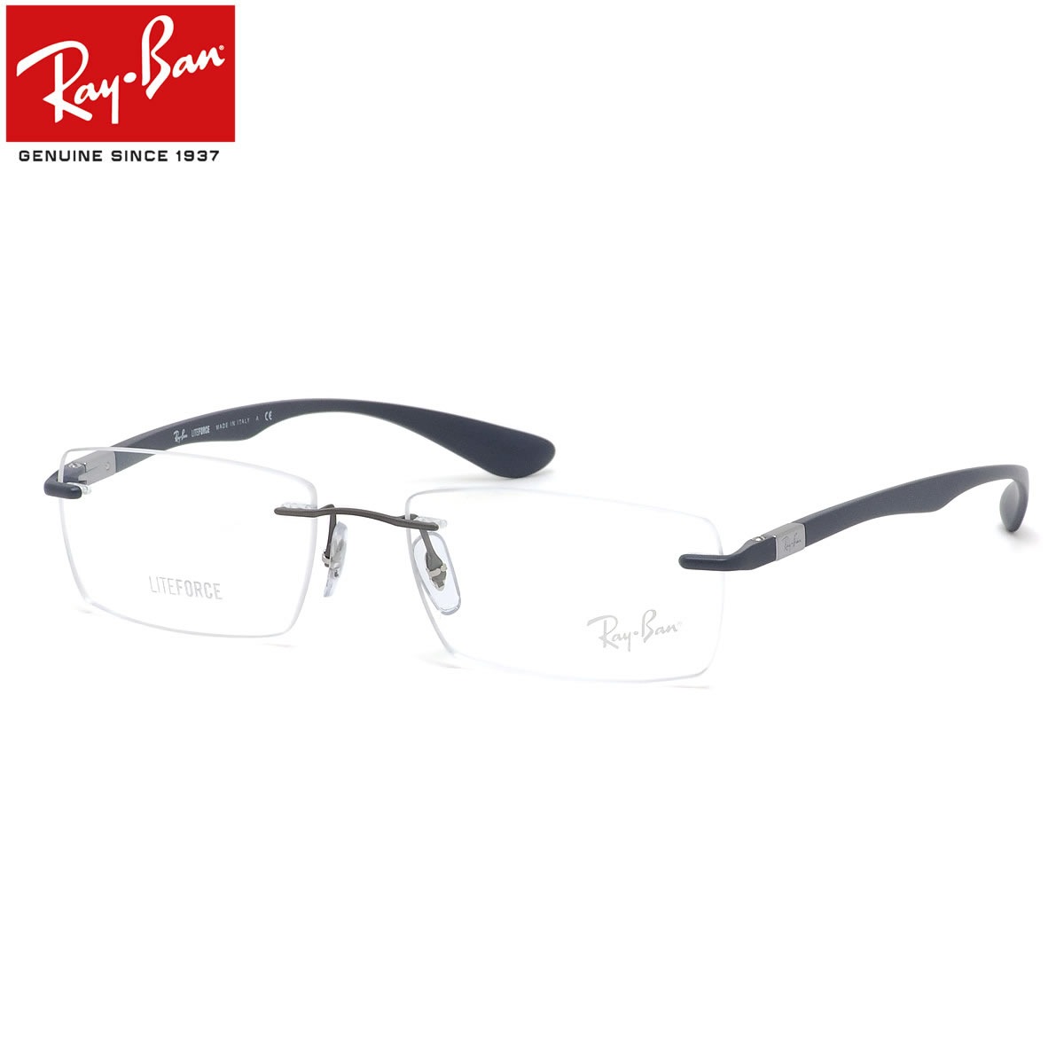 レイバン メガネ RX8724 1217 56 レイバン純正レンズ対応 Ray-Ban LITEFORCE  ライトフォース 縁なし 軽量 チタニウム メンズ レディース
