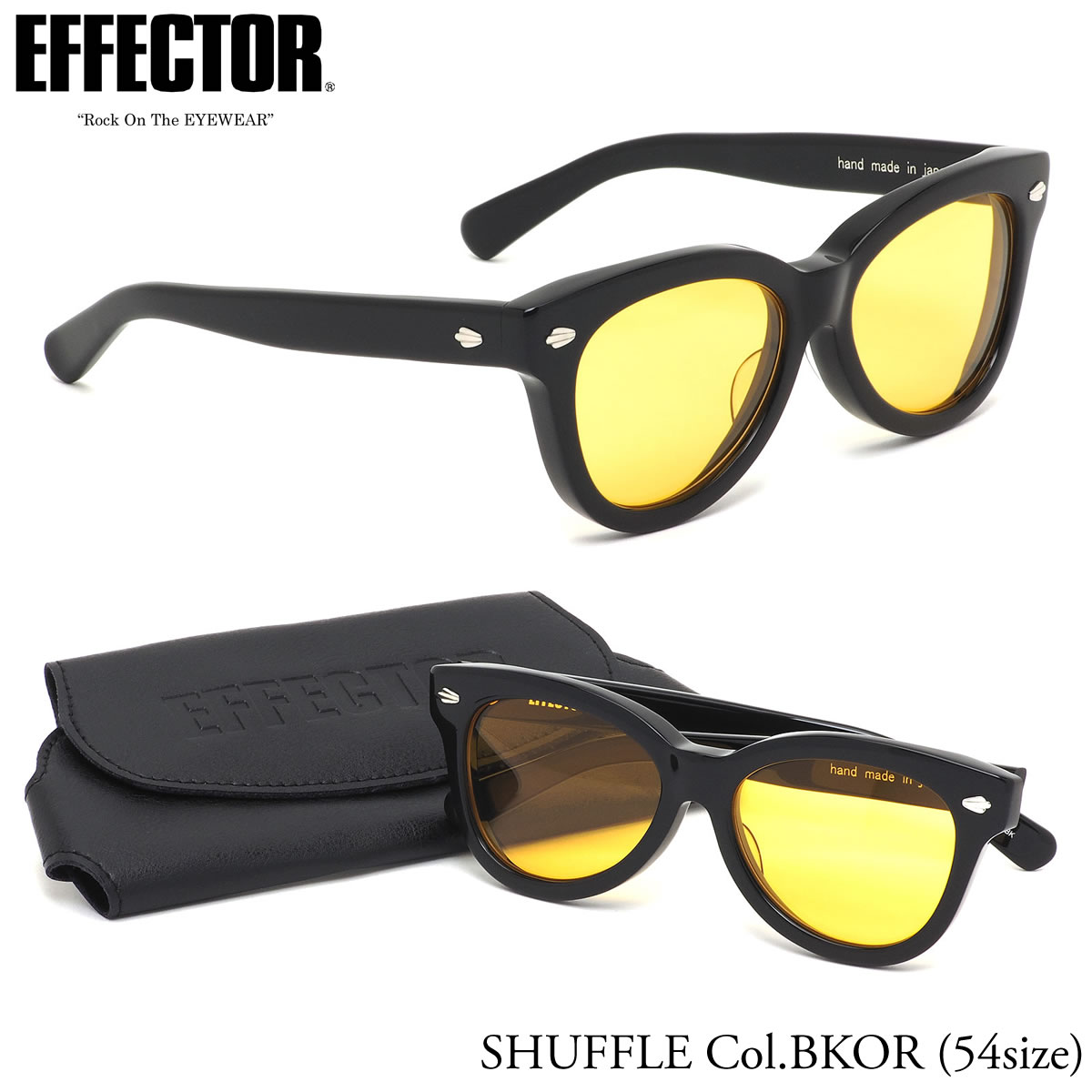 エフェクター EFFECTOR サングラス /SHUFFLE BK/OR 54サイズ /シャッフル バタフライ ボストン ティアドロップ フォックス 日本製 鯖江 UVカット /メンズ レディース