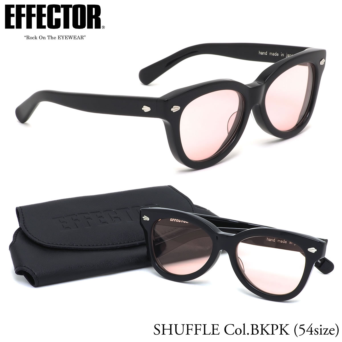 エフェクター EFFECTOR サングラス /SHUFFLE BK/PK 54サイズ /シャッフル バタフライ ボストン ティアドロップ フォックス 日本製 鯖江 UVカット /メンズ レディース