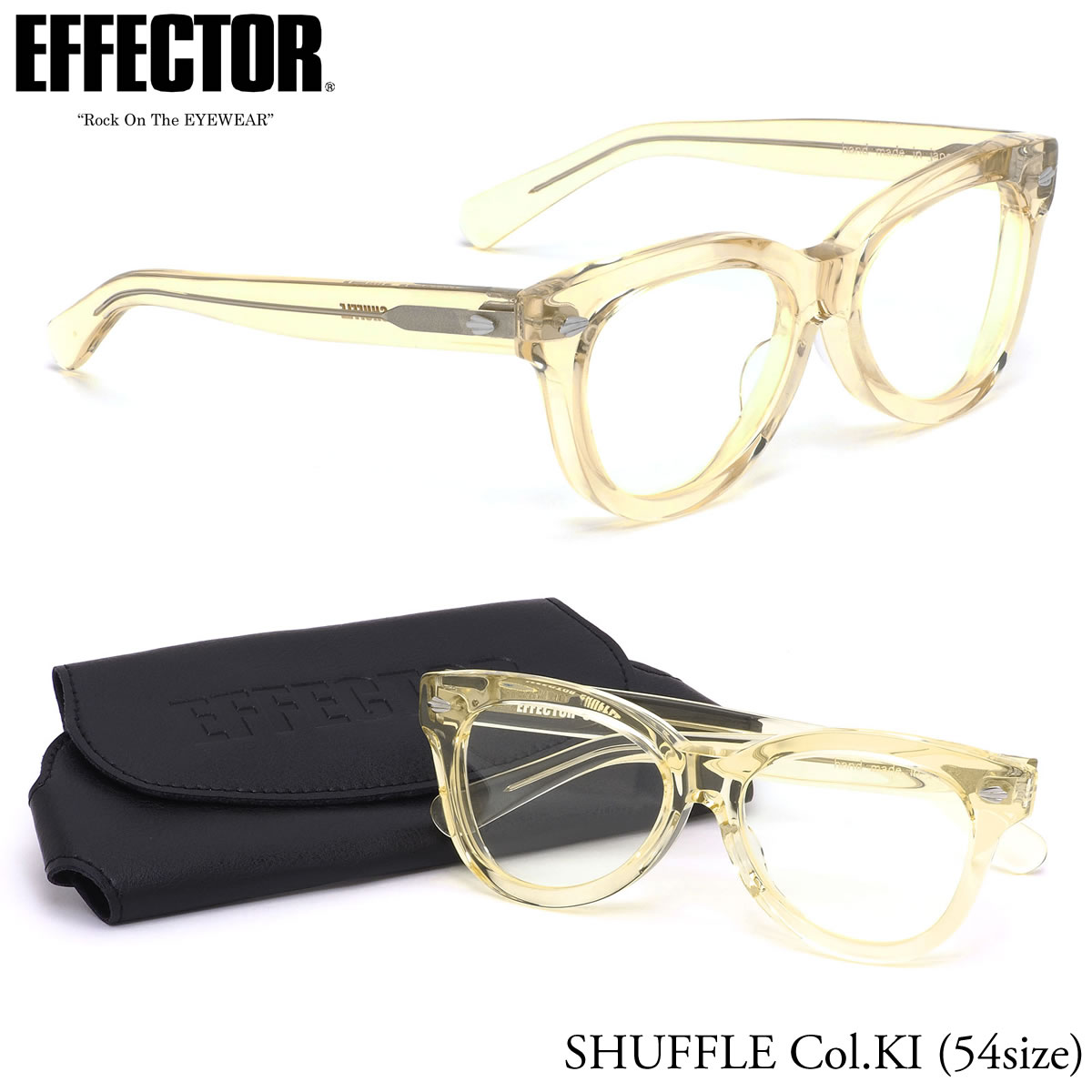 エフェクター EFFECTOR メガネ 伊達メガネセット /SHUFFLE KI 54サイズ /シャッフル バタフライ ボストン ティアドロップ フォックス 日本製 鯖江 UVカット仕様 伊達メガネレンズ付 /メンズ レディース