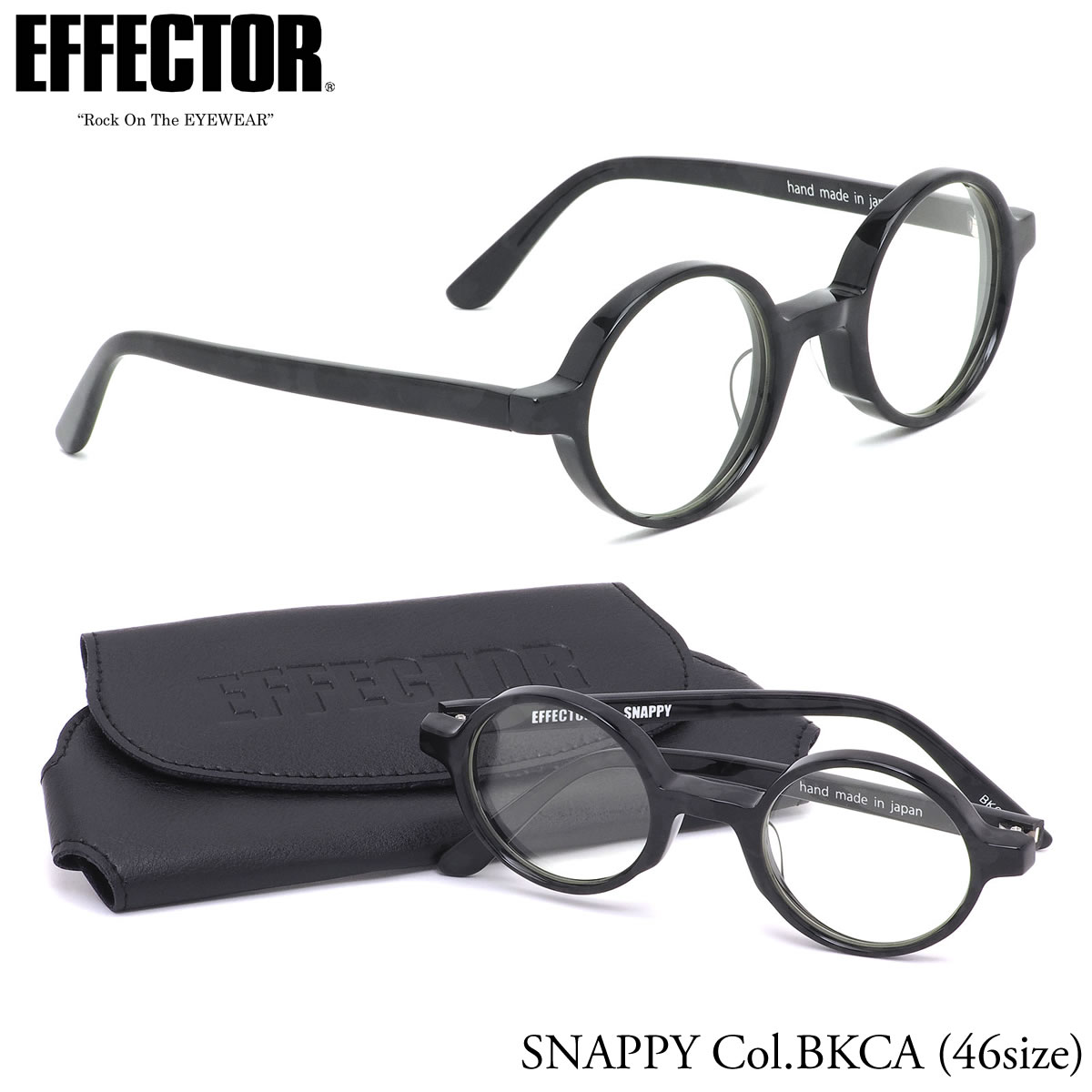 エフェクター EFFECTOR メガネ 伊達メガネセット /SNAPPY BKCA 46サイズ /スナッピー ラウンド 丸メガネ 迷彩 カモフラージュ 日本製 鯖江 UVカット仕様 伊達メガネレンズ付 /メンズ レディース