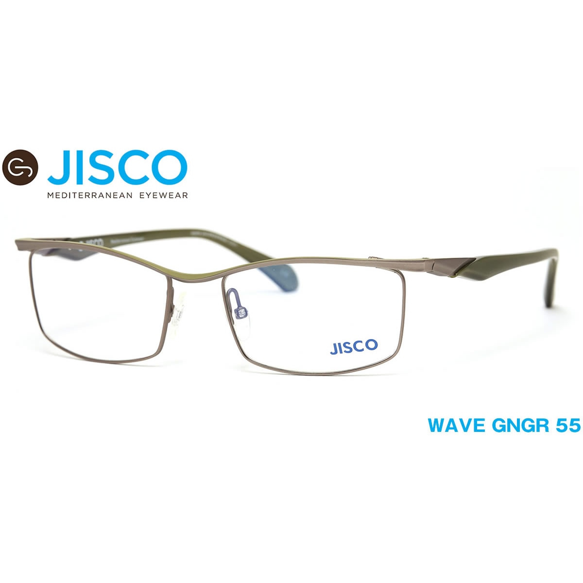 14時までのご注文は即日発送 WAVE GNGR 55サイズ JISCO ジスコ メガネ バネ蝶番 バネ丁番 メンズ レディース 伊達メガネ用レンズ無料!! あす楽対応 LOS40