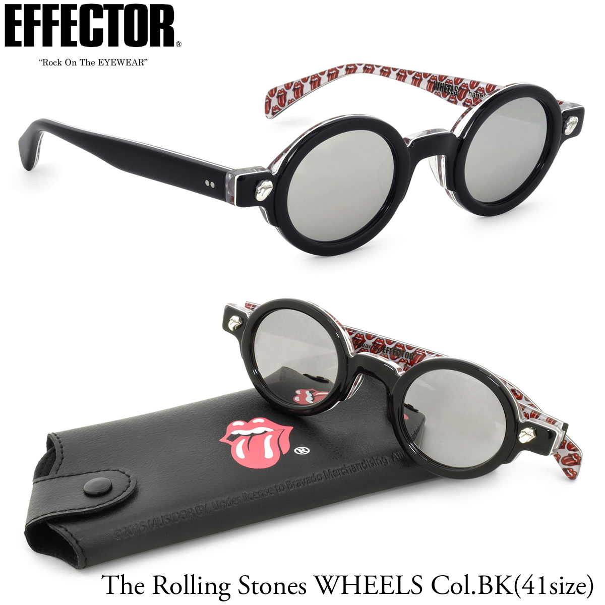 EFFECTOR エフェクター ザ・ローリング・ストーンズ ホイールズ サングラス /WHEELS BK 41サイズ /ローリングストーンズ ラウンド 日本製 限定 コラボレーション /エフェクター EFFECTOR The Rolling Stones WHEELS メンズ レディース