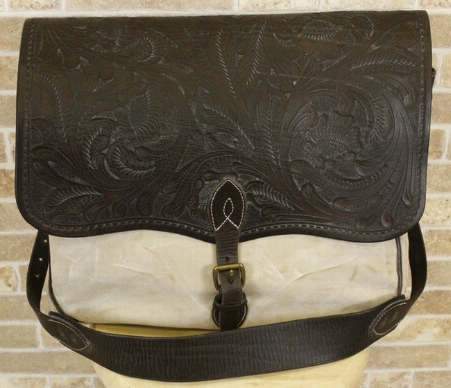 RRL / ダブルアールエル Roscoe カービング レザー メッセンジャー