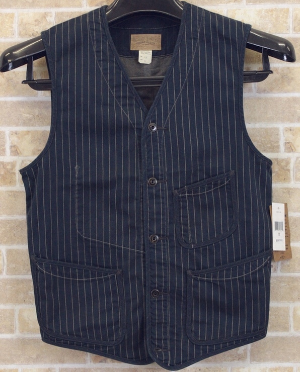 RRL ワークベスト RRL ストライプ柄 ワークベスト バックルバック 表記(M