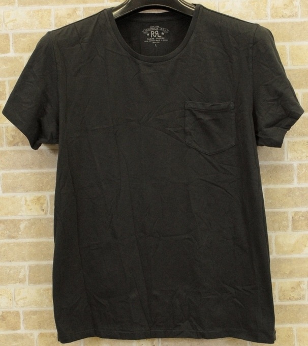 RRL ポケットTシャツ ブラック Lサイズ ガーメントダイド ポケット T 