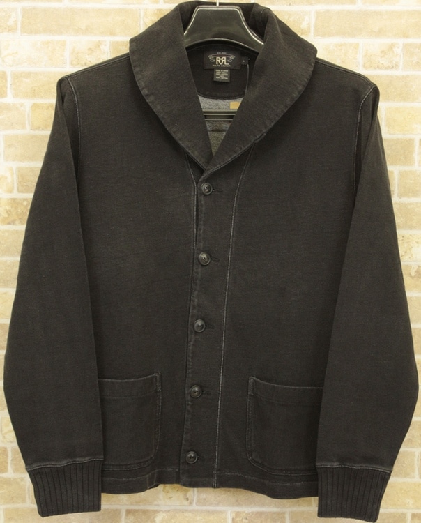 ダブルアールエル ブラックカーディガン S ダブルアールエル) RRL ブラック インディゴ カーディガン Black