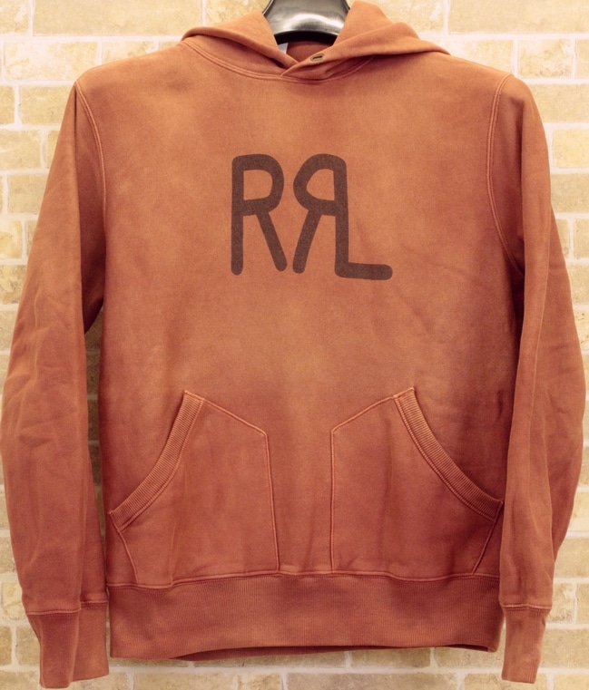 RRLロゴ ・フリース フーディーパーカー　【Mサイズ】 ダブルアールエル) RRL プルオーバー ロゴ フリース フーディー