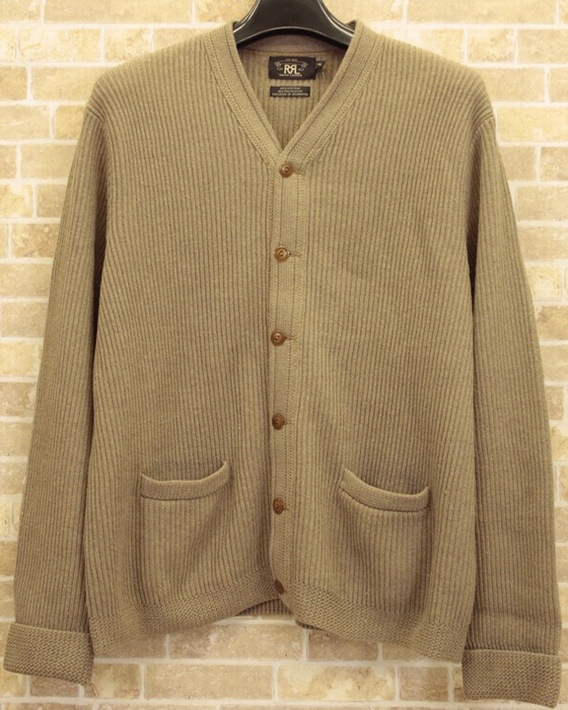 ダブルアールエル) RRL Vネック カーディガン ナチュラル XXL V-neck