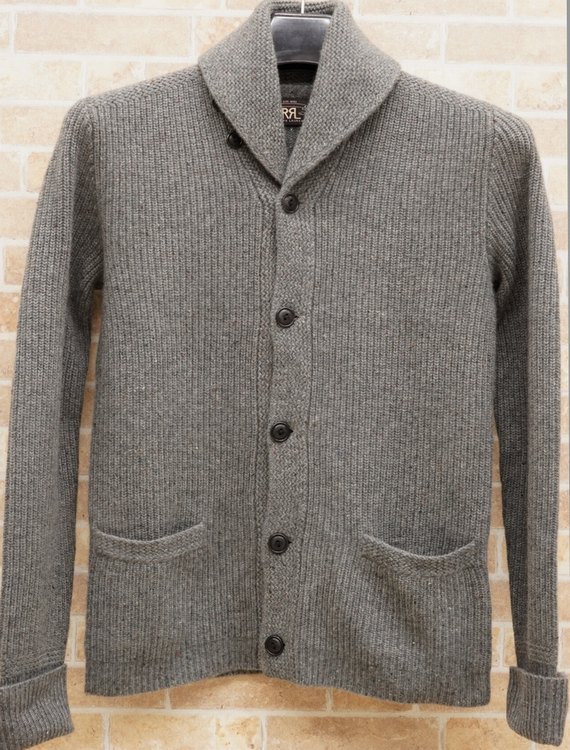 ダブルアールエル) RRL カシミヤ ショール カーディガン グレー