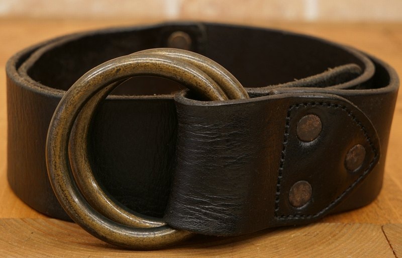 (ダブルアールエル) RRL イタリア製 レザー ダブル Oリング ベルト ブラック 34 Leather Double-O-Ring Belt  Black--GARYU- ラルフローレン・RRL通販サイト