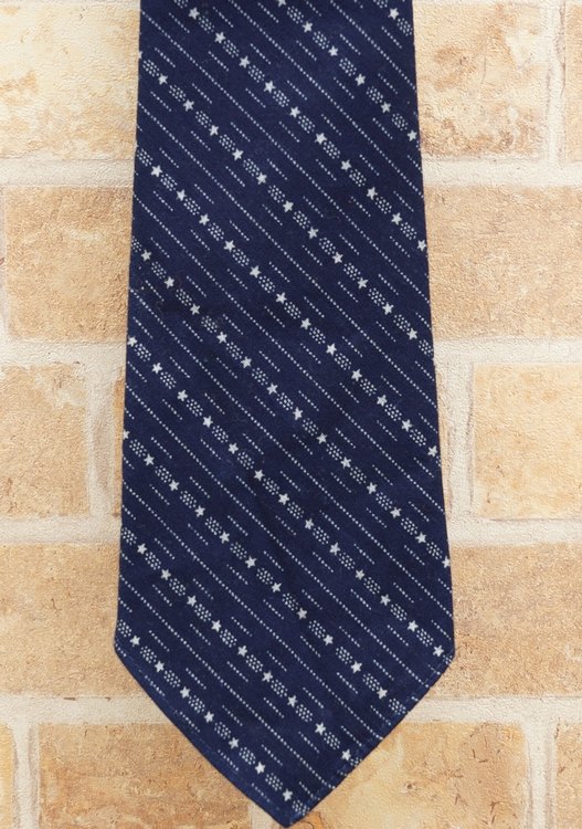 【新品】RRL ネクタイ ウエスタン ネイティブ デニム tie イタリア製 ダブルアールエル) RRL ハンドメイド インディゴ染め 星柄 ネクタイ