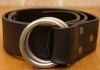 (���֥륢���륨��) RRL �ƹ��� �쥶�� ���֥� O��� �٥�� �֥�å� Leather Double-O-Ring Belt Black