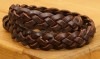(���ե������) Ralph Lauren �Ԥ߹��� �쥶�� �֥쥹��å� �������֥饦�� BRAIDED LEATHER WRIST STRAP