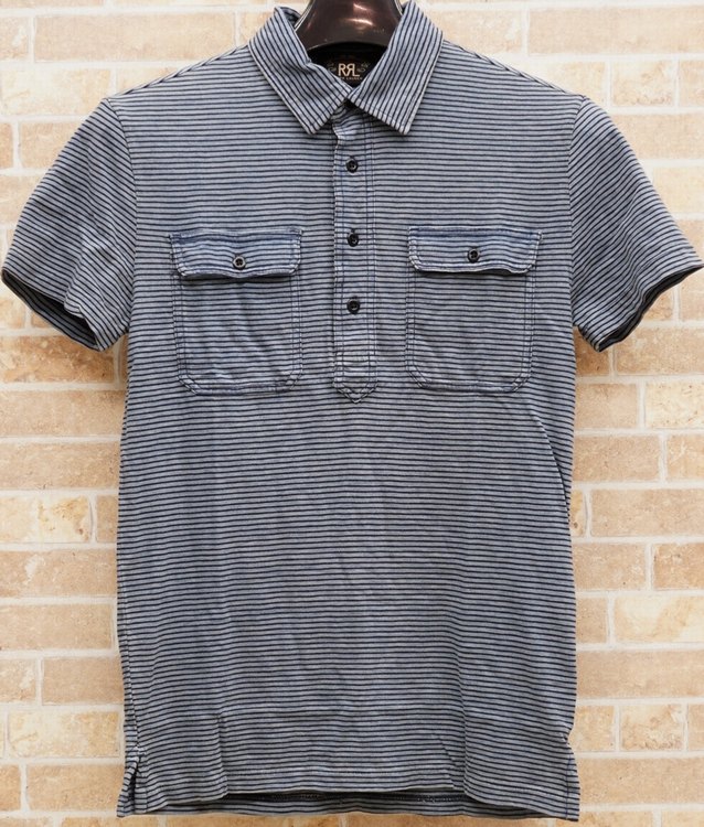 【未使用 XXL】RRL ボーダーポロシャツ プルオーバー 半袖 胸ポケ 未使用 XXL】RRL ボーダーポロシャツ プルオーバー 半袖 胸ポケ 未使用