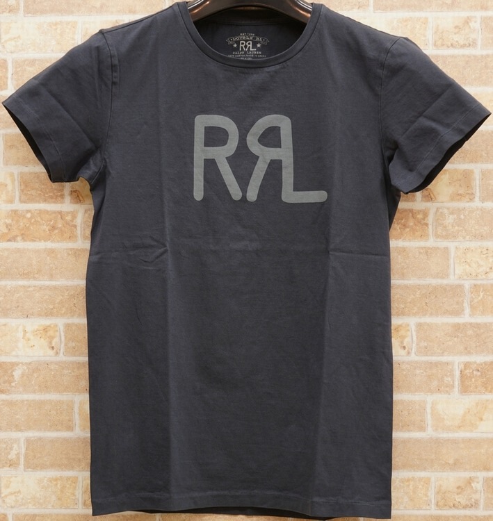 ダブルアールエル) RRL コットン ジャージー ロゴ Tシャツ カーボン