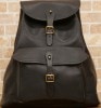 (���ե������) Ralph Lauren �����ꥢ��쥶�� �Хå��ѥå� �֥�å� ��� Leather Drawstring Backpack