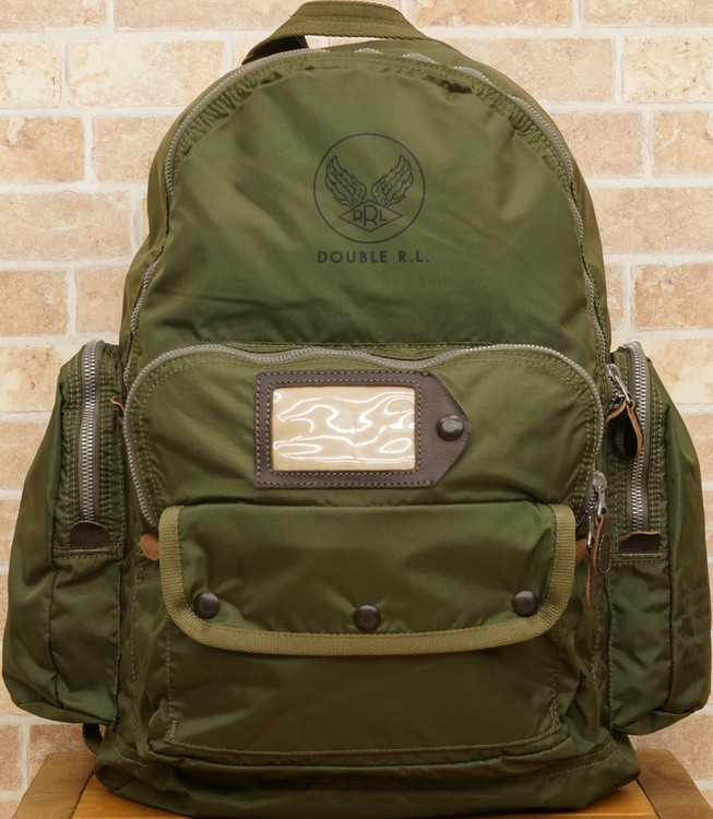 ダブルアールエル) RRL ミリタリー バックパック バッグ オリーブ 