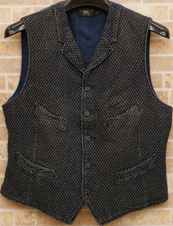 RRL リネンベスト ドビー dobby VEST 36 XS S