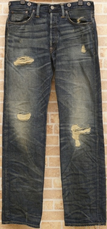 RRLダブルアールエル　ヴィンテージ加工デニム　　W30L32　USA製　赤耳 90年代 USA製 Ralph Lauren RRL ダブルアールエル ジーンズ