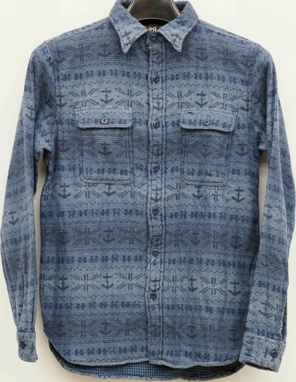 ダブルアールエル) RRL マットロック コットン ウール ワークシャツ