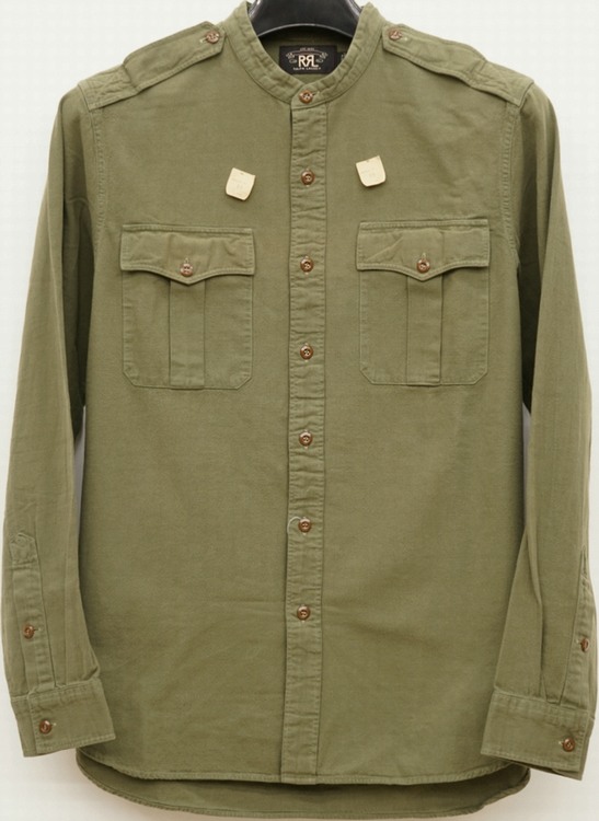 ダブルアールエル) RRL コットン ジャガード ミリタリーシャツ メンズ