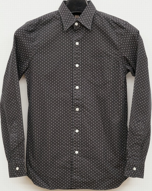 ダブルアールエル) RRL インディゴ ポルカドット コットン シャツ