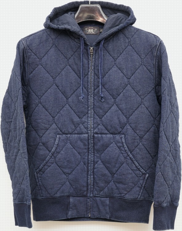 RRL キルテッド インディゴ コットン パーカー　本藍染め　タブルアールエル ダブルアールエル) RRL 本藍染め インディゴダイド キルテッド