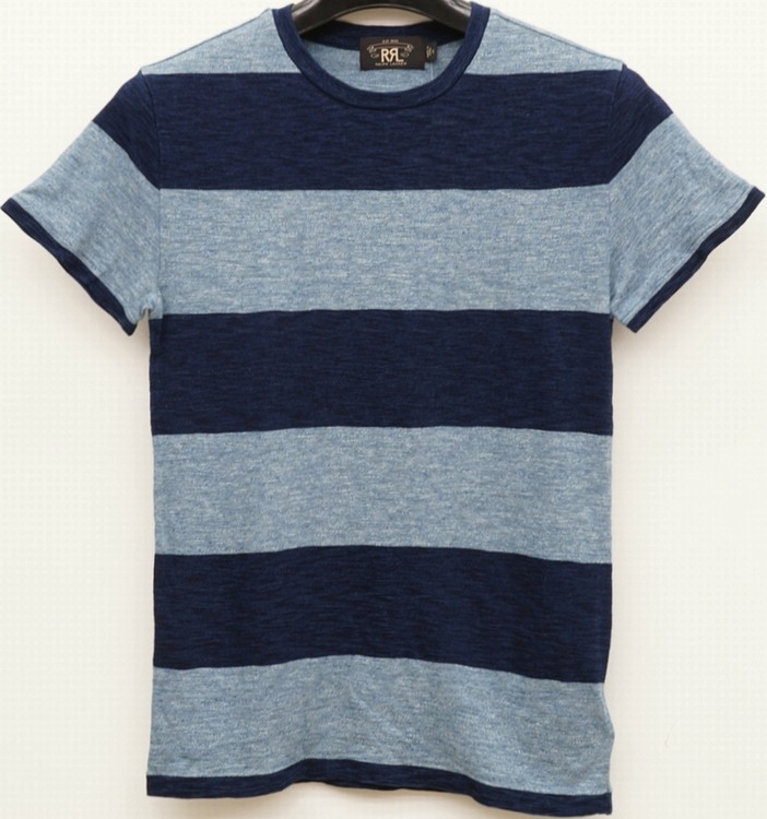 ダブルアールエル) RRL 本藍染め ボーダー Tシャツ 胸ポケット メンズ