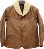 (���֥륢���륨��) RRL Ellis ������� �ȥ�� �쥶�� ������ �֥饦�� ��� Shearling-Trim Leather Coat