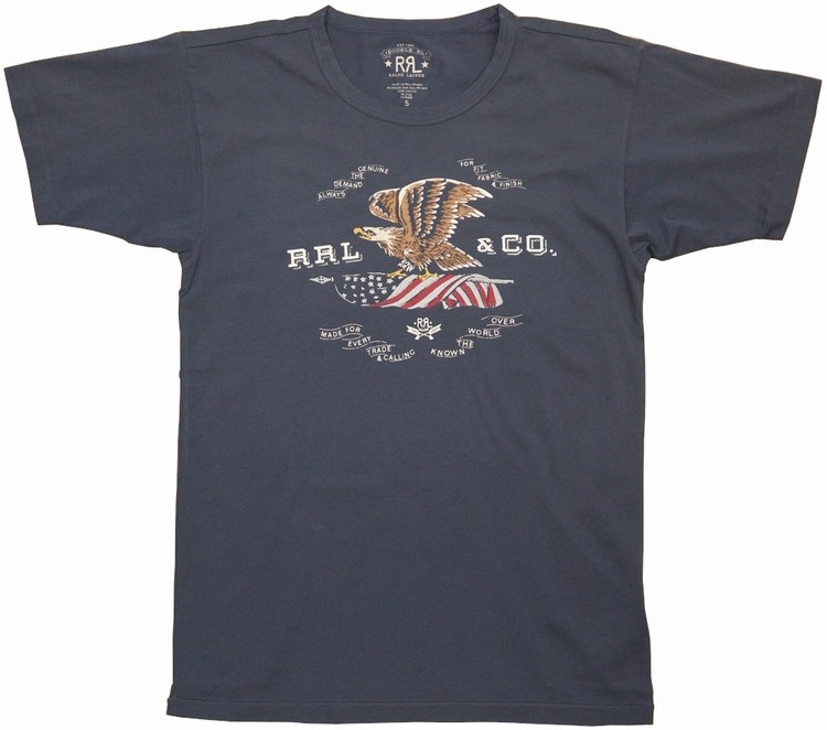 RRL☆ガーメント ダイ ロゴ ジャージー Tシャツ ロゴ ジャージー Tシャツ（Tシャツ/カットソー）｜RRL（ダブル
