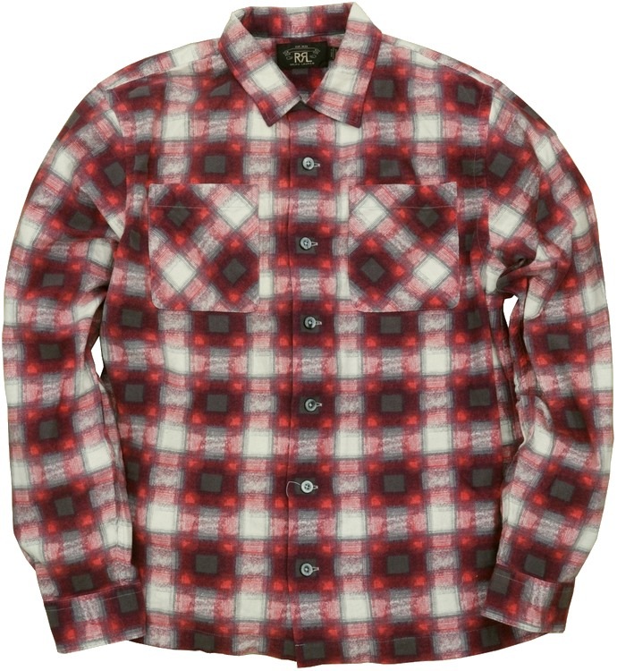RRL プラッド フランネル キャンプ シャツ レッド メンズ ダブルアールエル) RRL プラッド フランネル キャンプ シャツ レッド