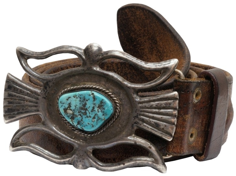 ターコイズ　ベルト　ビンテージ 一点物 希少 】1950年代 ヴィンテージ ターコイズ x レザー