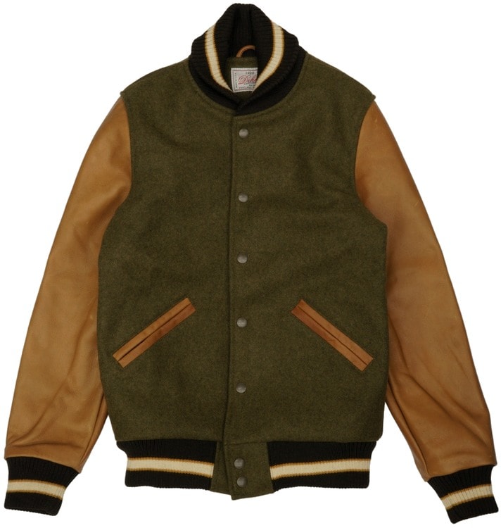 Dehen 1920バーシティ ジャケット レザー スリーブ スタジャン 完売希少品】 Dehen 1920(デーヘン) バーシティ ジャケット レザー