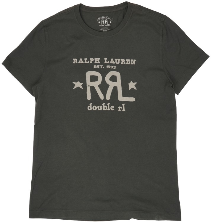 【RRL】RRLコットンロゴ Tシャツ ダブルアールエル) RRL ロゴ クルーネック Tシャツ ウォッシュド