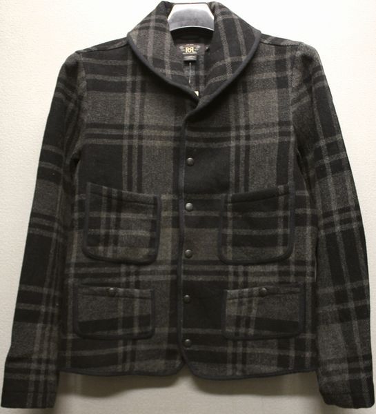 希少 RRL ウール ショールカラー ジャケット M ダブルアールエル RRL (ダブルアールエル） ショールカラー ウール ジャケット ブラック