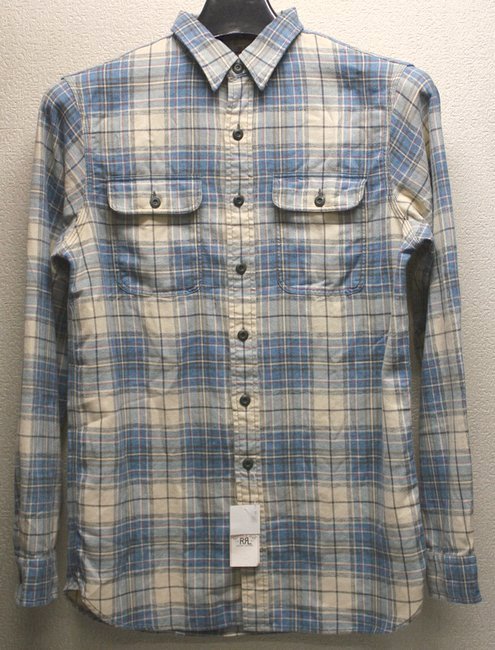 RRL / ダブルアールエル フランネル チェック シャツ ブルー×レッド 