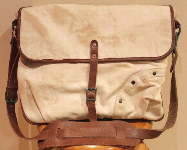 RRL(ダブルアールエル) ダック地×レザー メッセンジャーバッグ